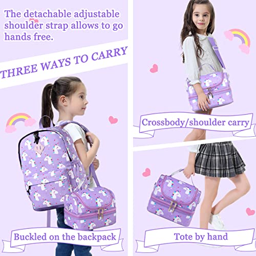 Lancheira para Crianças, VASCHY Bolsa Térmica com Dois Compartimentos para Meninas/Meninos com Alça