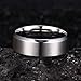 Jstyle Stainless Steel Rings for Men Women 8MM Wedding Band Rings Matte Surface - Beveled Polished Edge Mens Ring Size 10 Silver Plated Ring for Men