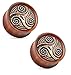 Dotted Tribal Swirl Organic Rose Wood Saddle Fit Double Flared Plugs Ear Gauges - Sold As Pair (16mm - 5/8")
