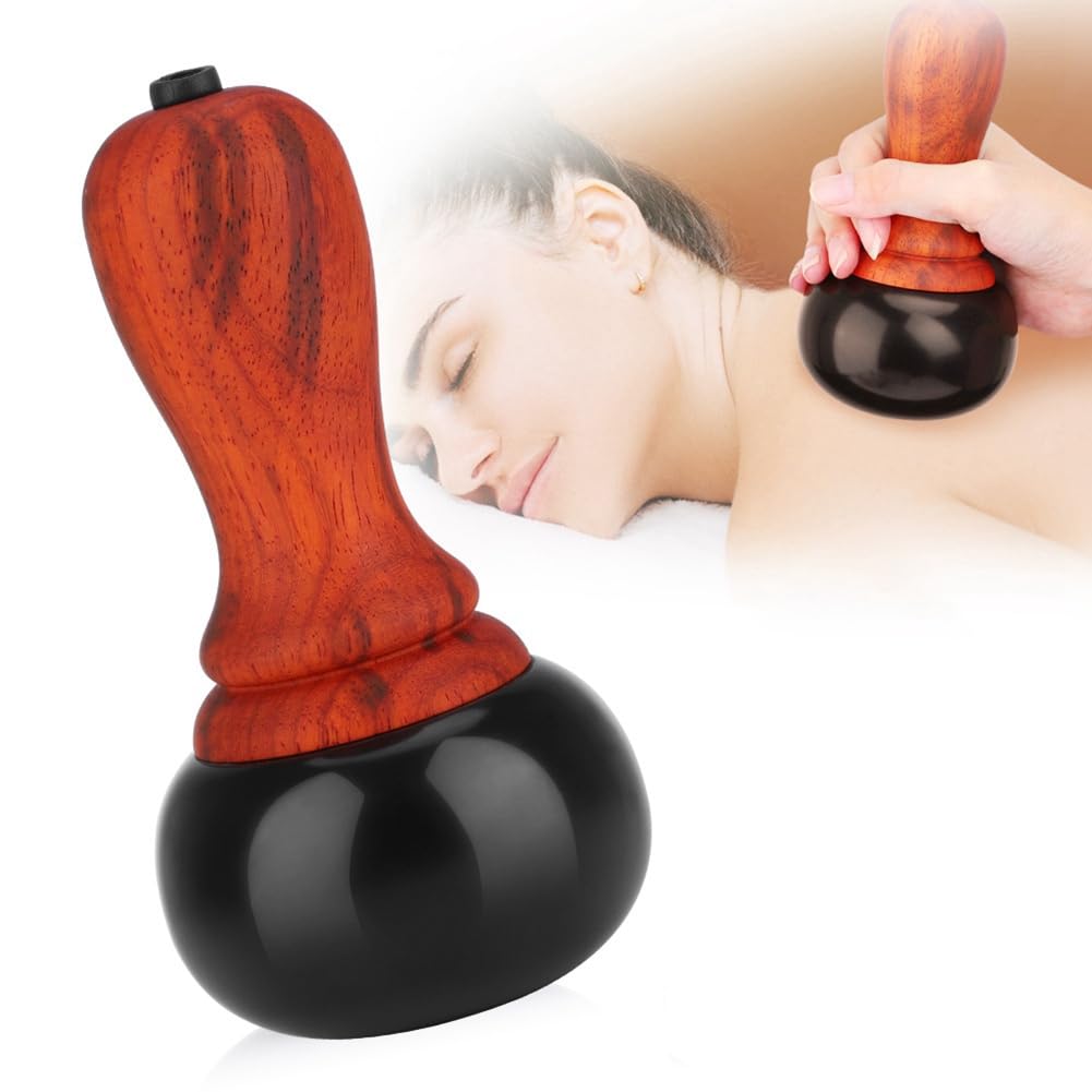 Piedra Caliente para Masaje Masajeador de Espalda EléCtrico con Control de Temperatura, Masajeador Gua Sha para Raspado de la Cara del Cuerpo-Enchufe de la UE