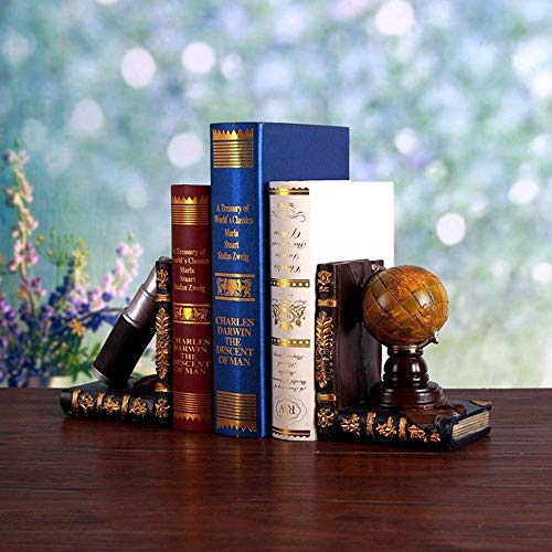 Serre-livres globe en résine délicate pour bibliothèque haut de gamme