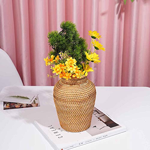 Rattan Vase Country Rustic Style Handmade Woven Plant Flower Vase Basket For Home Decor #TOP5