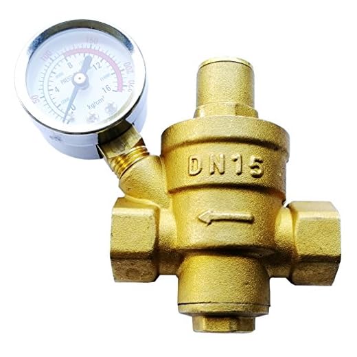 Sxstar 1/2" DN15 justerbar tryckreducerande ventil, 15 mm vattentrycksregulator med tryckmätare bar/Psi