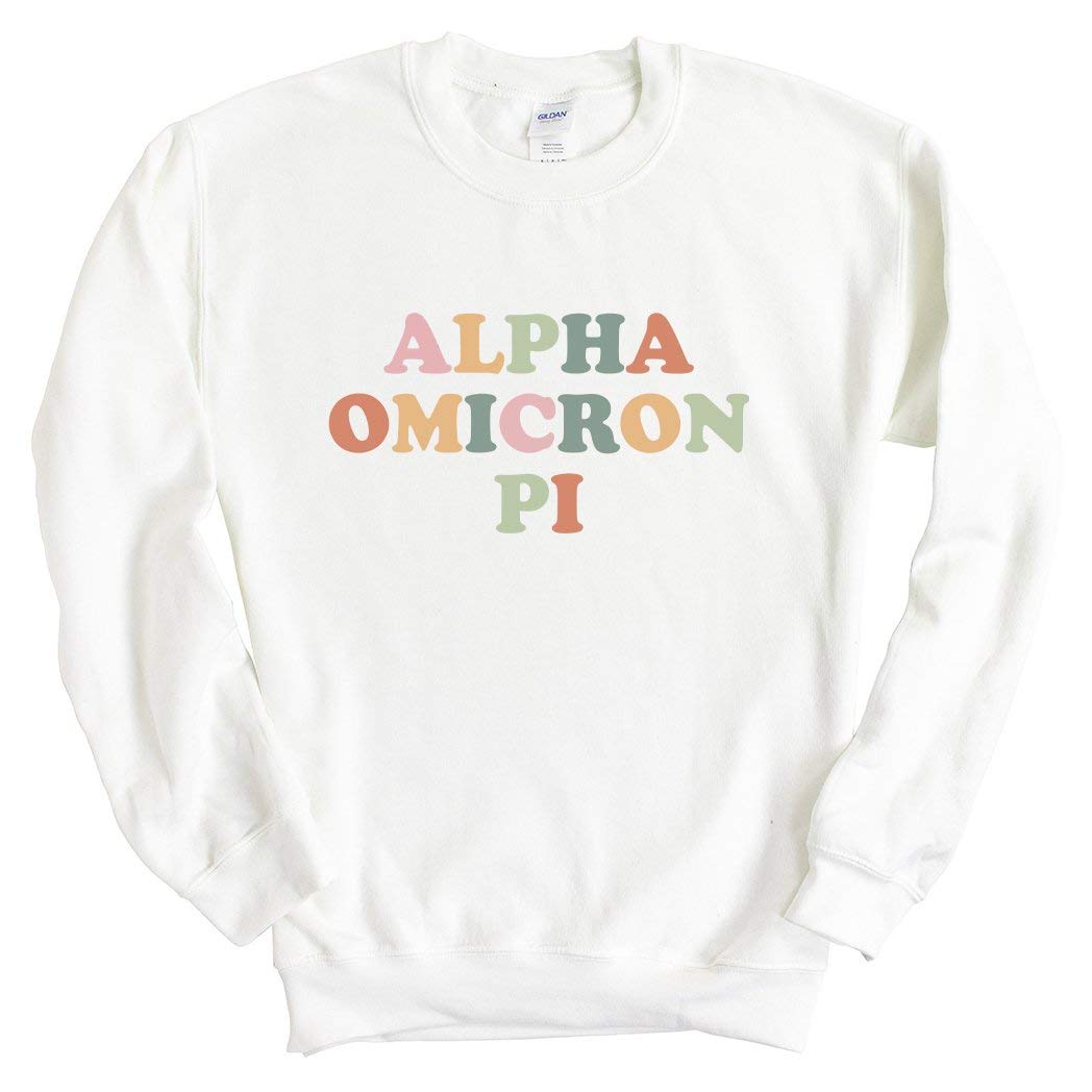 Alpha Omicron Pi Bright and Colorful Sorority Crewneck Sweatshirt