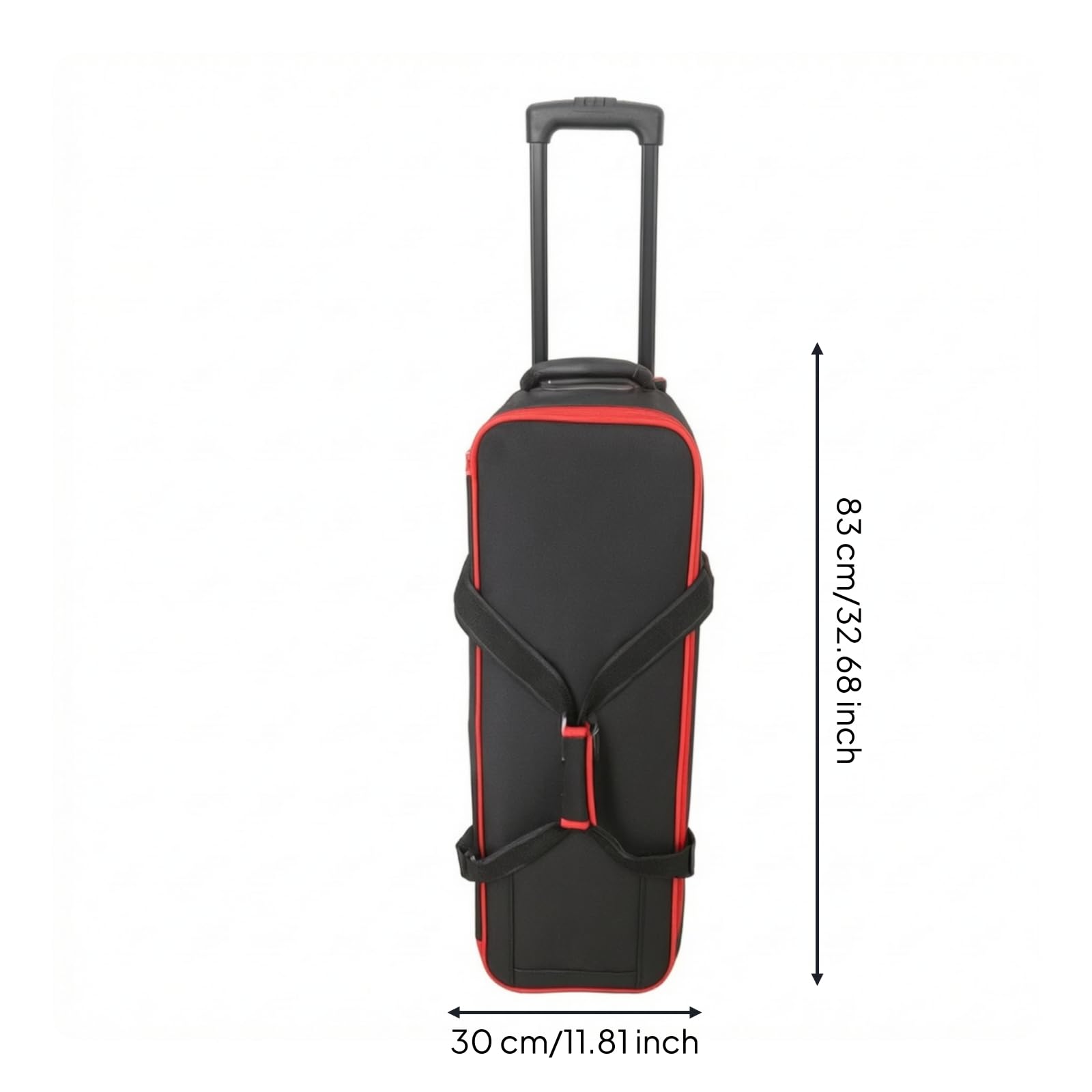 Gralara Bolsa con Divisores Interiores Impermeable Funda con Compartimento Principal Cómoda Estuche Acolchado para Fotógrafos, 75cm Borde Rojo con Asa Telescópica, 75cm