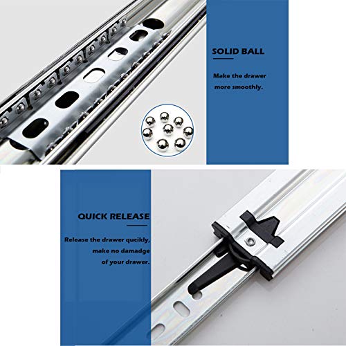 22-Inch Heavy Duty Full Extension Drawer Slides, Ball Bearing Soft Closing Drawer Rails Runners 6Pair (12 Pieces) by Gobrico - Image 4