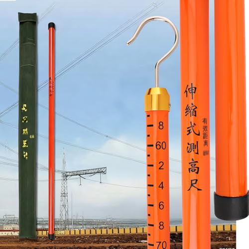 Tree Height Measuring Tool/Anti Electric Shock Pole for Electric Utility Urban Construction, High Voltage Insulated Height Measuring Rod(20ft/6m)