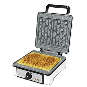 Cecotec divertente waffle ferro da stiro a doppio waffle con potenza di 1200 watt, rivestimento antiaderente in pietra roccia ecologica, doppia capacità