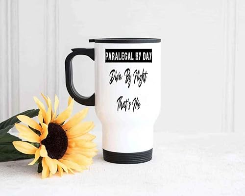 Miniatura 2 de Funny Gift Ideal Gift for Paralegal Diva, a Gift for Her - Legal Assistant Humor on 14 Oz White Stainless Steel Travel Mug