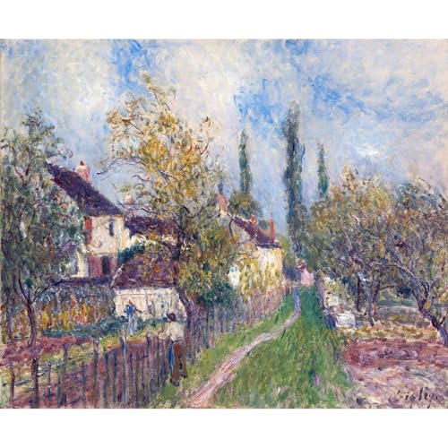 Poster Sisley Un chemin aux Sablons pour illuminer un salon contemporain ou un bureau moderne