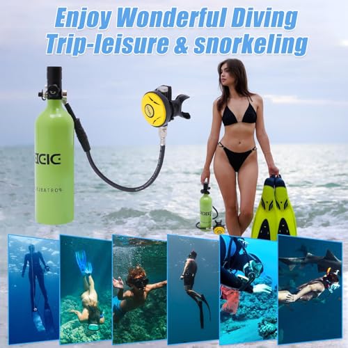 Mini Scuba Tank Diving Tanks 1L Refillable Oxygen Cylinder Scuba Tank 15-20 Min Underwater 5.51lbs Lightweight Underwater Breathing Bottle Lung Tank for Backup Training Exploration Rescue - Thumbnail 7