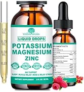Potassium Magnesium Supplement Liquid Magnesium Potassium Zinc Aspartate w/Bromelain, VIT D3, B6 ...