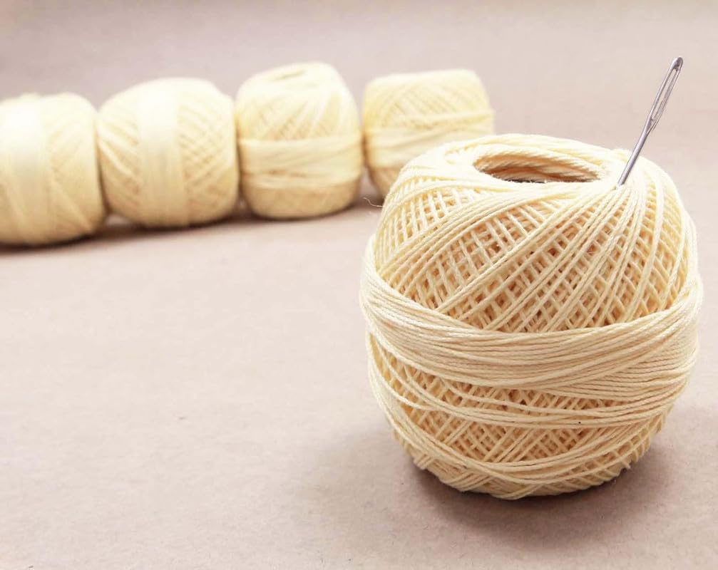 Crochet Thread Yarn Craft Tatting Knit Hand Carft Embroidery & Tatting Lace Dllies and Doys DIY Cross Stitch 10 Pieces(Beige)
