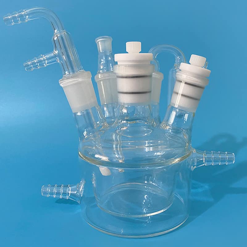 Double Layer Water Bath Temperature Control Five Port electrolyzer redox Reaction Experimental electrolyzer (Double Layer -250ml)