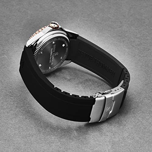 Men's 'Diver' Blue Dial Black Rubber Strap Swiss Automatic Watch 17571.28553