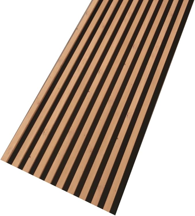 MEBANO. MDF Wandpanelen Akoestische Panelen 240x53 cm Kleur: Walnoot, Lamellenwand op Vilt Wandbekleding als Geluidsisolatie Binnendecoratie Lamellenbekleding