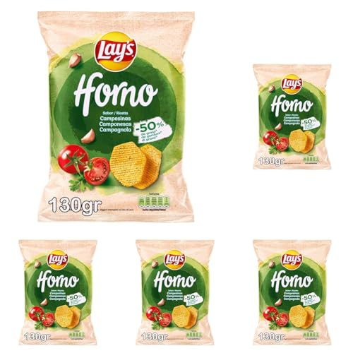 Lay's Horno Campesinas - Patatas Fritas, 130 g (Paquete de 5)