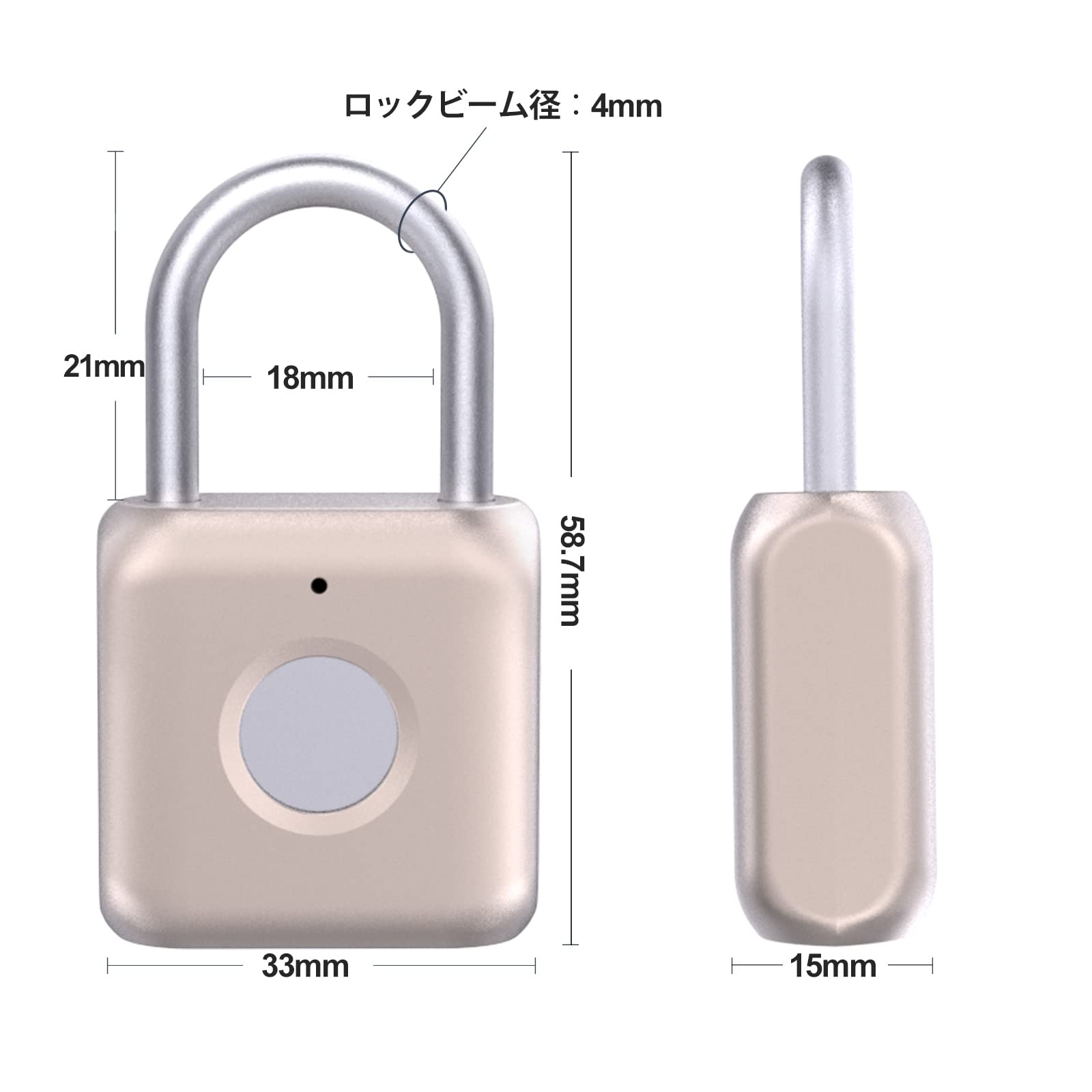 Amazon.co.jp: 南京錠 指紋認証 スマートロック USB 充電 防水 20枚 