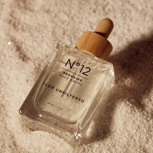 + Lux Unfiltered N°12 Bronzing Self Tanning Drops in Fragrance Free - Gluten Free, Cruelty Free, & Vegan Face Tanner Drops - Easy, No Mess Face Tanning Drops - Best Self Tanner for Glowing Skin All Year Round