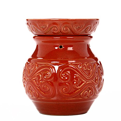 Hosley 6 Inch High Red Ceramic Electric Warmer Ideal Gift For Weddings Spa And Aromatherapy Use With Hosley Brand Wax Melts Cubes Essential Oils And Fragrance Oils O4 #TOP7