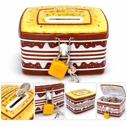 Image of Sajani Cute Cartoon Creative Portable Piggy Bank, Money Saving Box with Combination Lock, Mini Coin Bank Gifts for Boys and Girls, Best Return Gifts for Kids (Pack of 1) (Sandwich - Yellow)