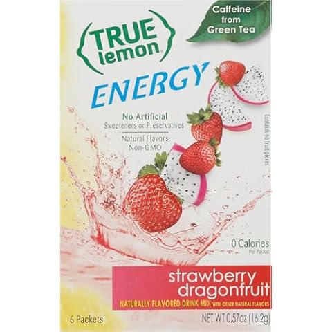 True Lemon Energy Strawberry Dragonfruit Flavored Drink Mix Packets 0.57 oz Cover