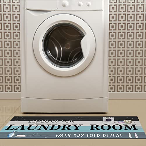 Haull Laundry Room Rug Runner 20 X 59 Inch Laundry Floor Mat Farmhouse Rubber Backed Runner Rugs Washable Nonslip Area Rug With Wood Texture And Sayings For Bathroom Hallway Wash House Entrance Decor #TOP3