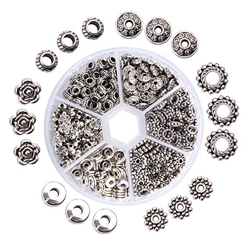 300 Pieces Alloy Antique Silver Spacer Beads Tibetan Metal Loose