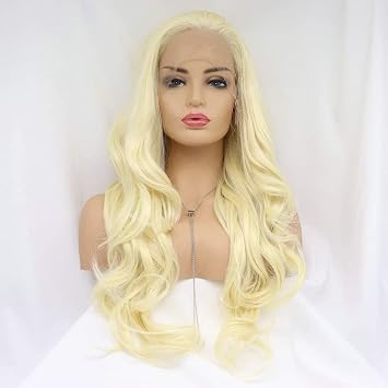 613 Blonde Lace Front Wigs Long Loose Wave Blonde Wig Natural Hair Heat Resistant Fiber Hair Synthetic Lace Wigs for Fashion Women 24 Inch