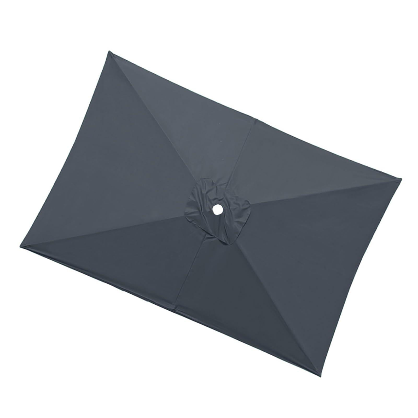 Toile de rechange parasol 2,5x2,5m gris - Auvent de remplacement 6 baleines pour jardin terrasse