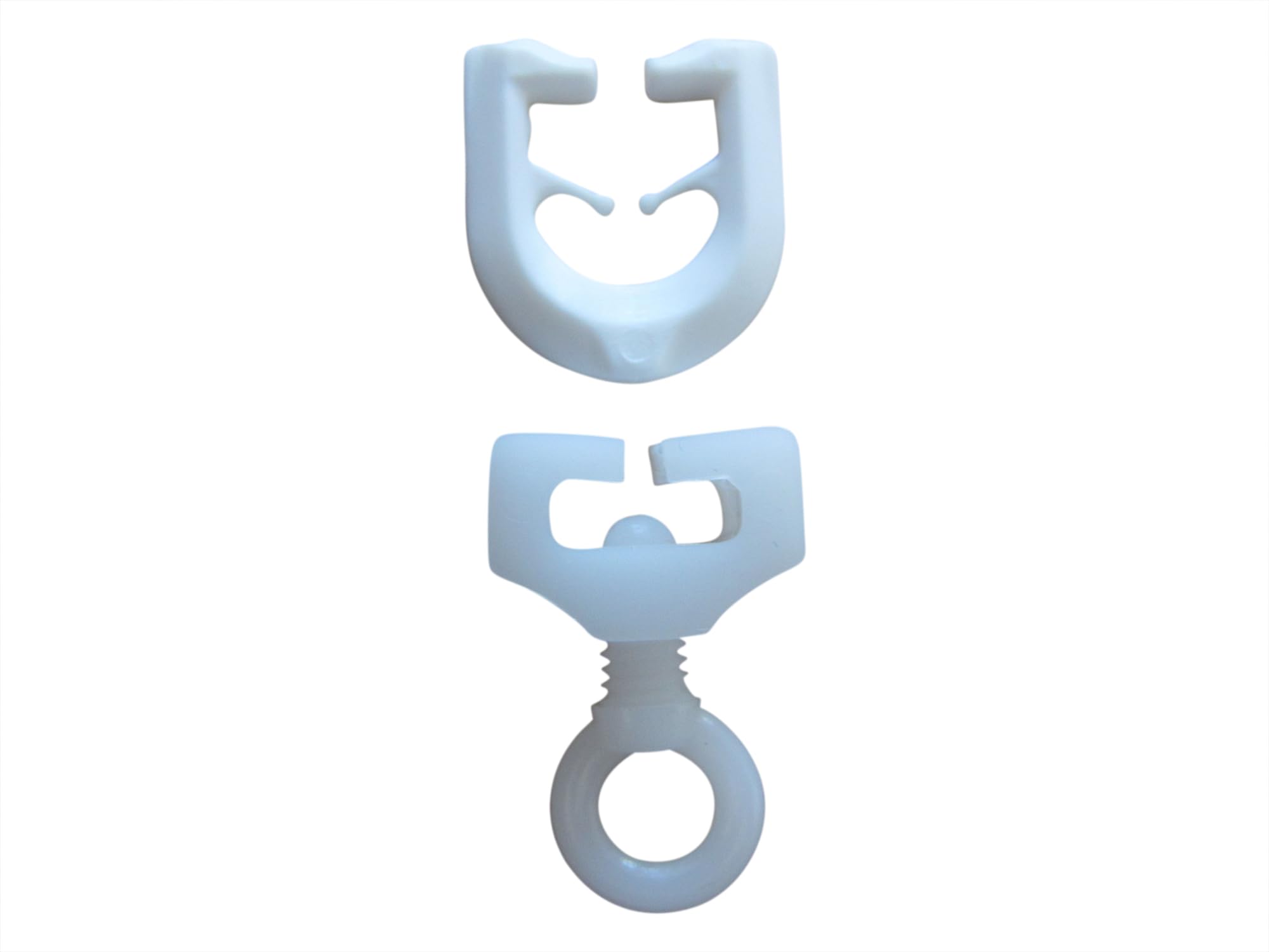 Image secondaire de Lot de 100 crochets à rideaux en T avec 8 bloqueurs - Blanc