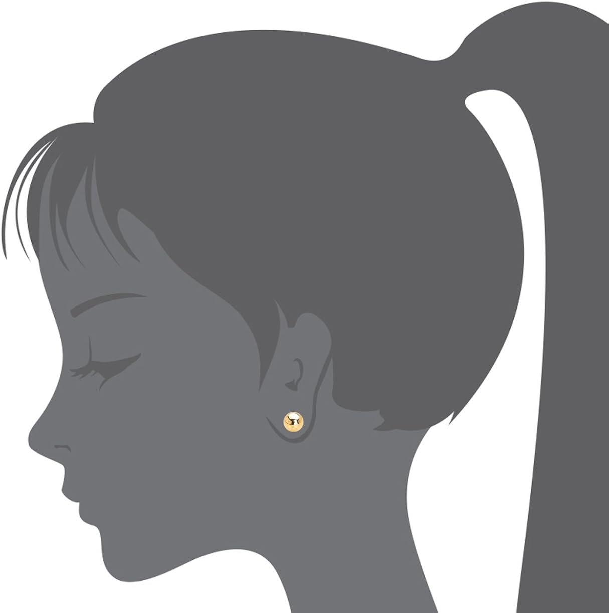 Miniatura 3 de 14k Yellow Gold 2,3,4,5,6mm Plain Hollow Gold Ball Children Screw back Baby Girls Stud Earrings