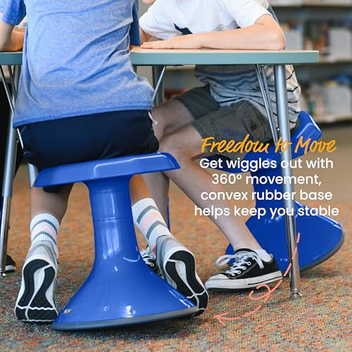 Image of ECR4Kids ACE Active Core Engagement Wobble Stool, 15-Inch Seat Height, Flexible Seating, Blue