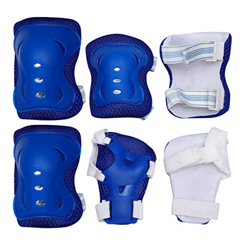 BCOATH 1Set Sports Protection Gear Thickened Knee and Elbow Pads for Roller Skating Cycling and Outdoor Activities Durable Shock Absorbing Design Dark Blue