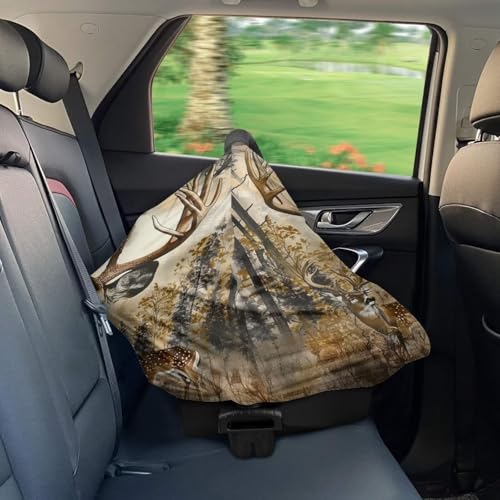 Image of Youngerbaby Deer Hunting Baby Nursing Cover for Breastfeeding Stretchy Breastfeeding Cover Lightweight Baby Shower Present Breast Feeding Cover Ultra Soft Breathable Carseat Cover