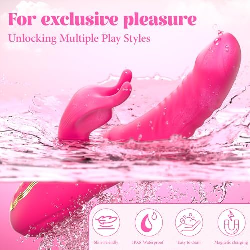 Image of Rabbit Vibrator Sex Toys for Women, Swinging Dildo Vibrator with 3 Swing Modes, 10 Vibrations, 30 Swing G Spot & Clitoral Stimulation, Adult Toys for Women Couples Solo