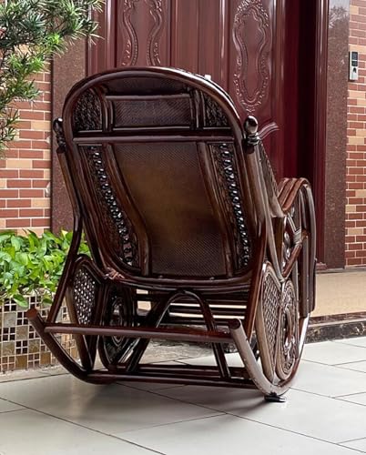 Mecedora de ratán para balcón, ocio en casa y uso al aire libre, silla deslizante de estilo chino para relajación