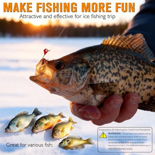 Dovesun Ice Fishing Jigs Kit Glow in The Dark Fishing Gear Lures 35 Pcs Ice Jig Head with Tackle Box for Panfish Walleye Crappie Perch Bluegil Trout - Thumbnail 7