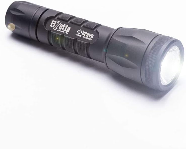 Elzetta Bravo: 2Cell Flashlight with Standard Bezel Ring, High Output AVS Head, and Flood Optic (6000K)