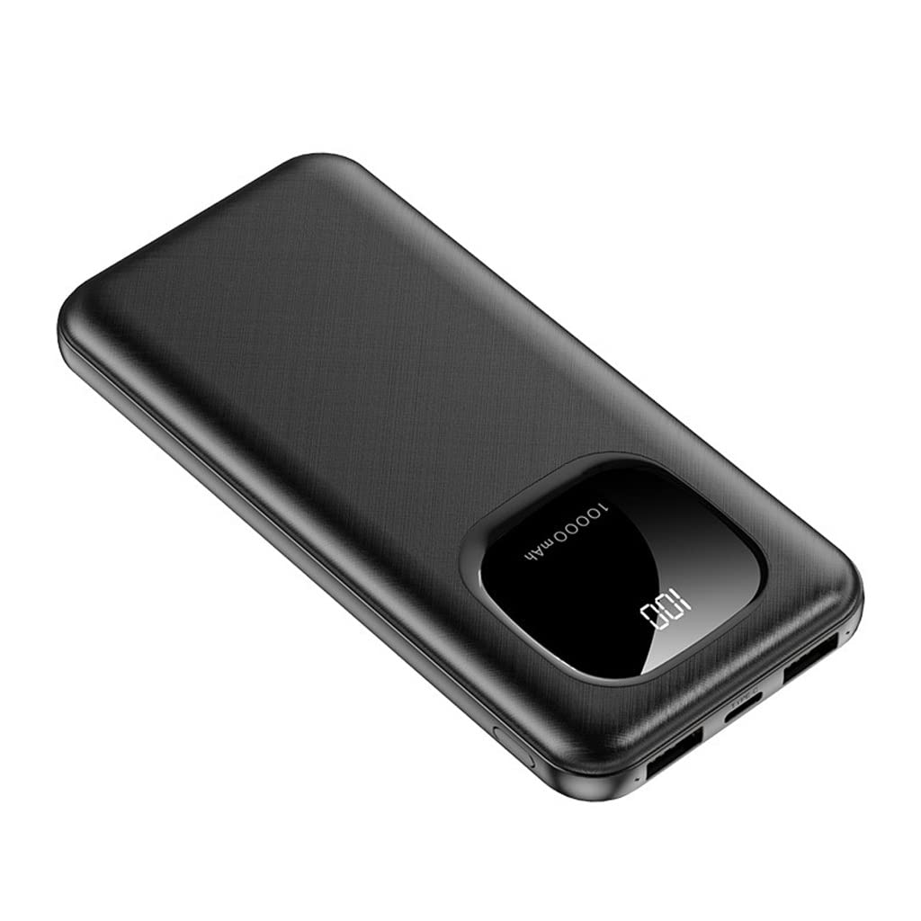JJJ Cyfrowy wyświetlacz 20 000 mAh Powerbank z wbudowanym powerbankiem o dużej pojemności Mobilny powerbank (kolor: czarny, rozmiar: 20 000 mAh)