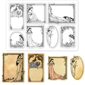 GLOBLELAND Vintage Frau Rahmen Silikonstempel