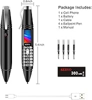 Vista 8 de Pen Mini Cell Phone Bluetooth Dialer 0.96" Tiny Screen Mobile Phone Support GSM Dual SIM Max 32G TF Card with Camera Flashlight Radio Music Player