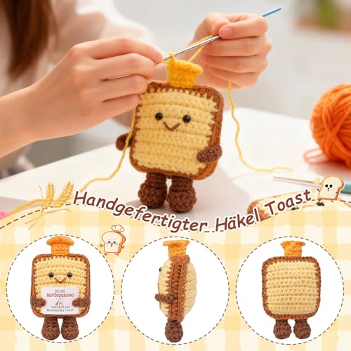 Mwmoeen Positive Toast Beförderung Geschenk, Kreative Strickwolle Toastform für Kollegen, Pocket Hug Feiern aufmunterung Geschenk für Freunde Kollegen und Famili