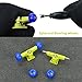 DisplayMore 19PCS Fingerboard Skateboard Bearing Wheels Tool Set, Yellow Trucks & Blue Spherical Fingerboard Bearing Wheels & Nuts & Screw & Screwdriver