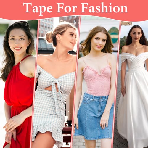 200 Stück Doppelseitiges Klebeband Haut Fashion Tape Kleidung Klebestreifen Body Tape Doppelseitig Klebeband für Kleidung Für alle Stoffarten 100 groß und 100 klein 8.5 × 1.8 cm