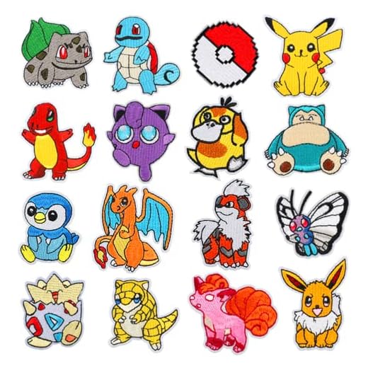 Iron on Patches for Clothing,16 Pieces Embroidered Applique Patches Sew on Iron On Patches Fabric Repair Patches for Kids Adult Clothes Jeans Jackets Hats Shoes Backpacks