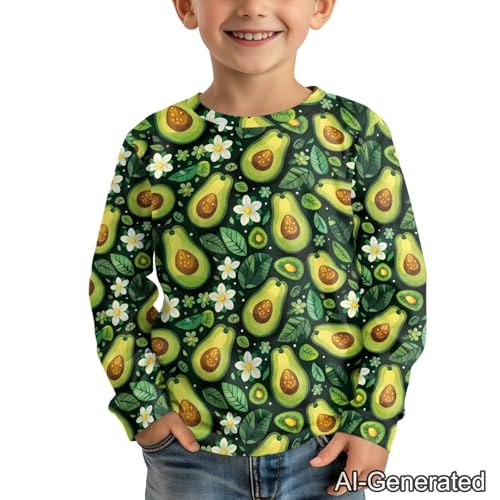 Image of Renewold Boys Girls Tees Kids T-Shirt Long Sleeve Crewneck T Shirts Casual Athletic Tops Clothing for Home School Travel