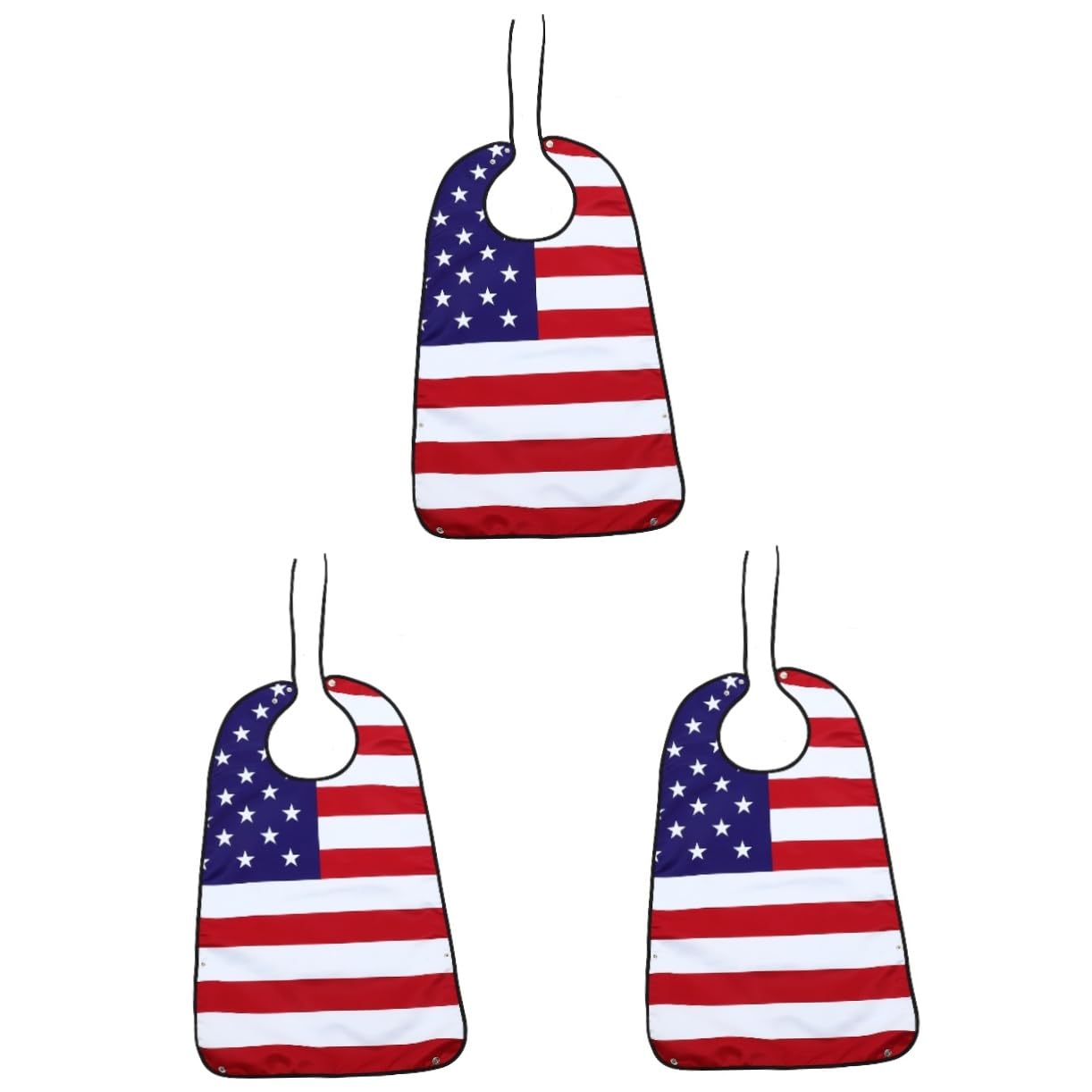Mobestech 3stücke Erwachsenen Lätzchen Mit Verstellbarem Verschluss Wasserdichter Kleiderschutz Für Senioren Im American Flag Design Für Schutz Beim Trinken