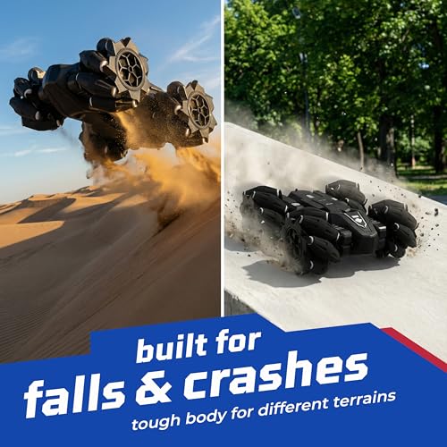Image of Lifelong Remote Control Drift Car Black | 4x4 Stunt with Rechargeable Battery | Double-Sided High Speed 360 Rotating Flip Action | Shockproof & BIS Approved for Kids 3-12 Yrs (LLCRCDC03)