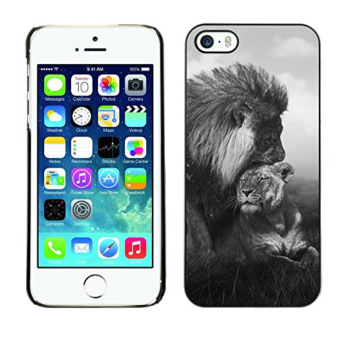 Coque iPhone 5S anti rayure étui plastique rigide animaux Afrique noir blanc XPTECH